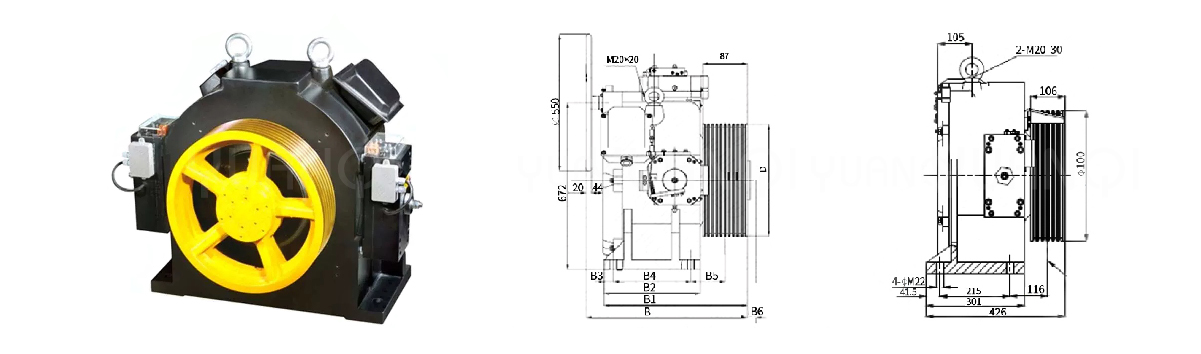 Elevator traction machine WA4....