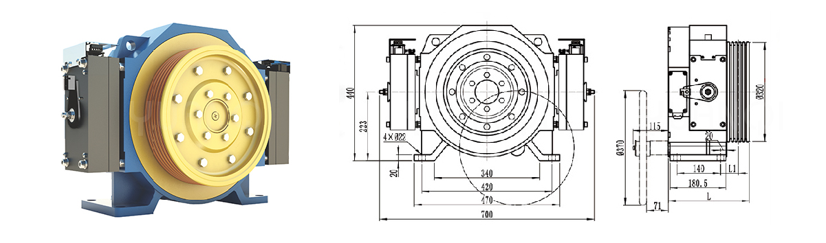 Mondarive elevator gearless traction machine MCK100....