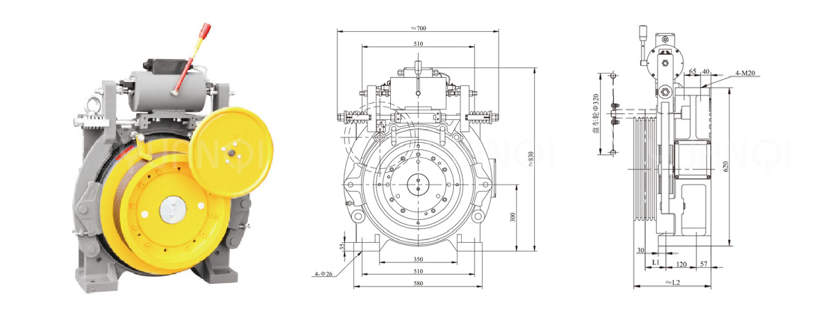 Torin GTW2 elevator gearless traction machine...