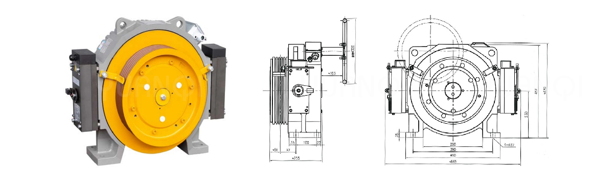 Torin drive elevator permanent magnet synchronous traction machine GTW7A....