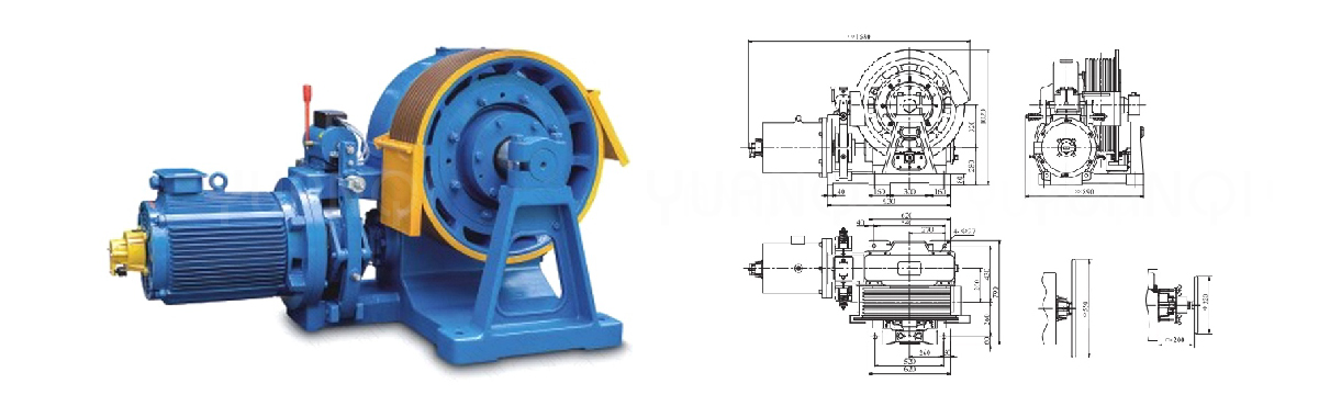 Torin worm gear elevator traction machine YJ320A....